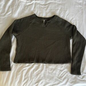 Women's Olive Long Sleeve Top